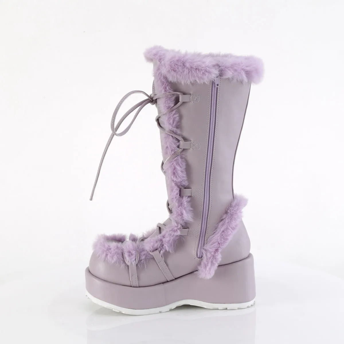 2 Inch Platform CUBBY-311 Lavender 6 Inch Lace Up Work Boots
