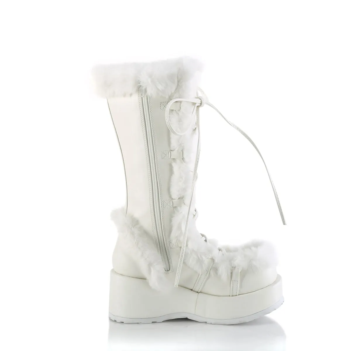 2 Inch Platform CUBBY-311 White Pu Warm Work Boots For Winter