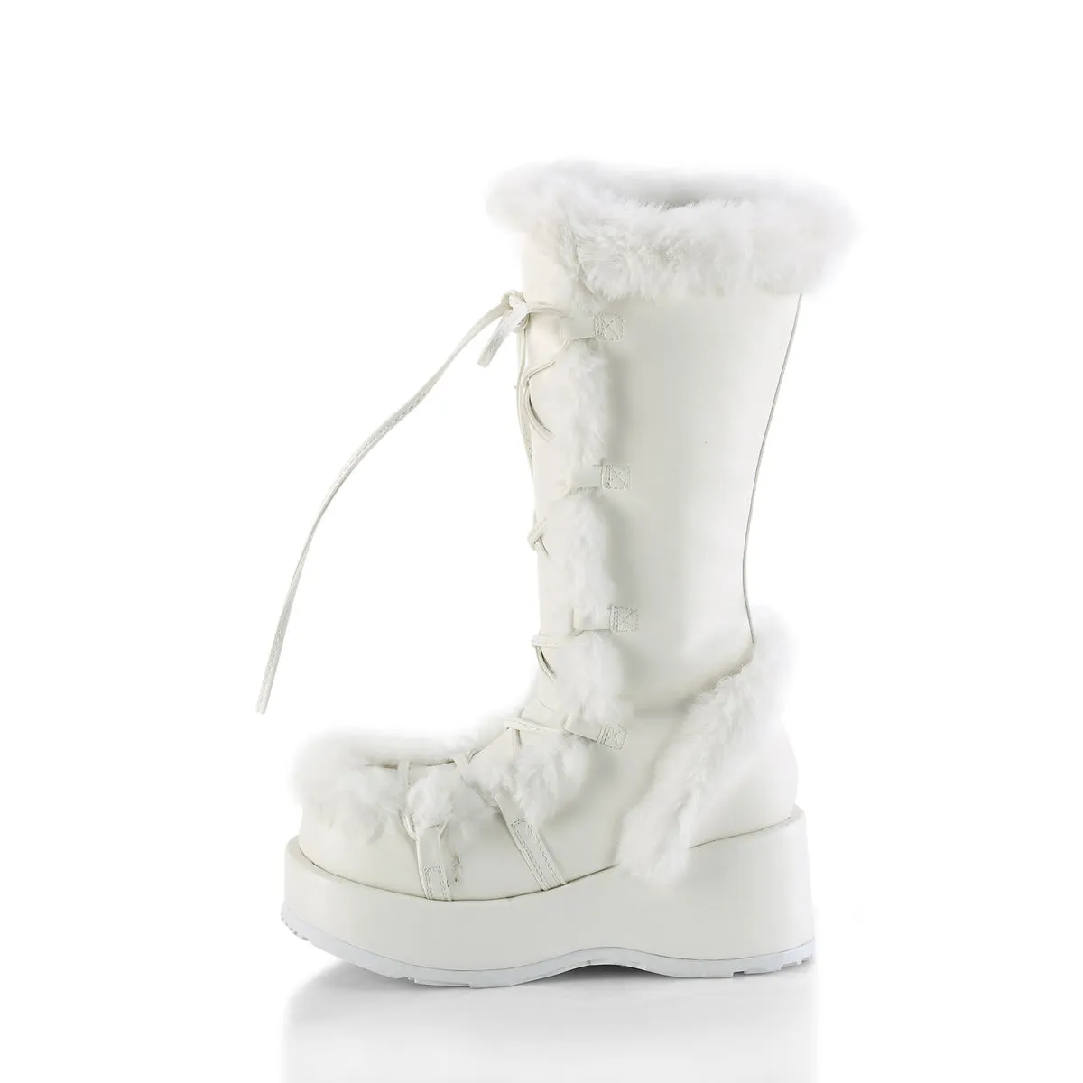 Best Work Boots With Steel Shank 2 Inch Platform CUBBY-311 White Pu