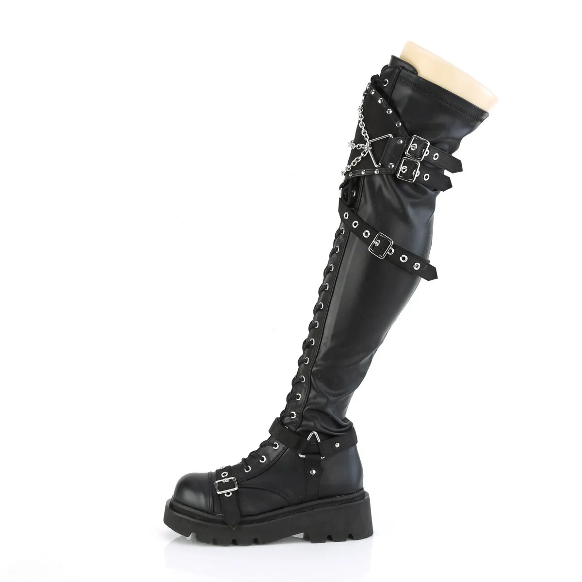 2 Inch Platform RENEGADE-320 Black Pu Most Expensive Work Boots