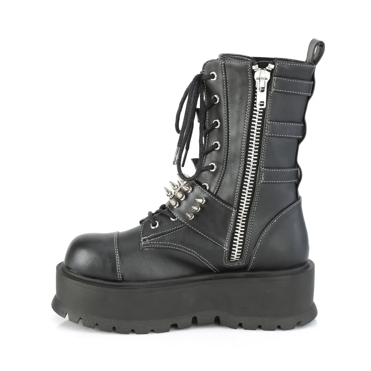 2 Inch Platform SLACKER-165 Black Best Work Boots For The Summer