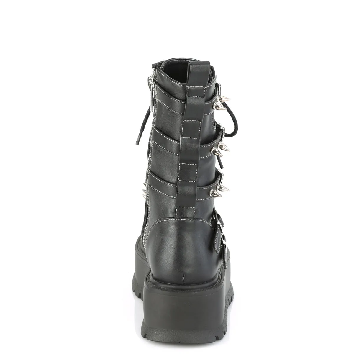 2 Inch Platform SLACKER-165 Black Working Steel Toe Boots