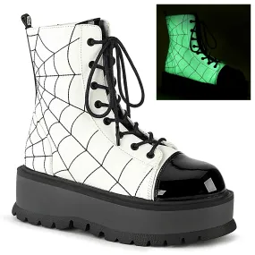 2 Inch Platform SLACKER-88 White Glow Waterproof Work Boots Composite Toe