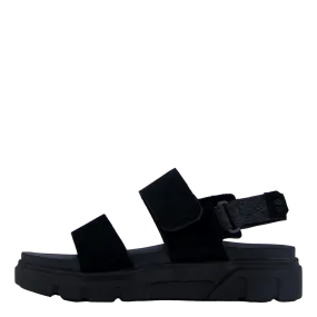 2 Strap Sandal Greyfield Blk Suede Slippers With Fur