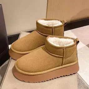 2023 New Winter Warm Boots Fur Ladies Snow Boots Real Sheepskin Wool Low-cut Warm Fur Shoes Man and Women Winter Short Boots Roger Vivier Snow Boots