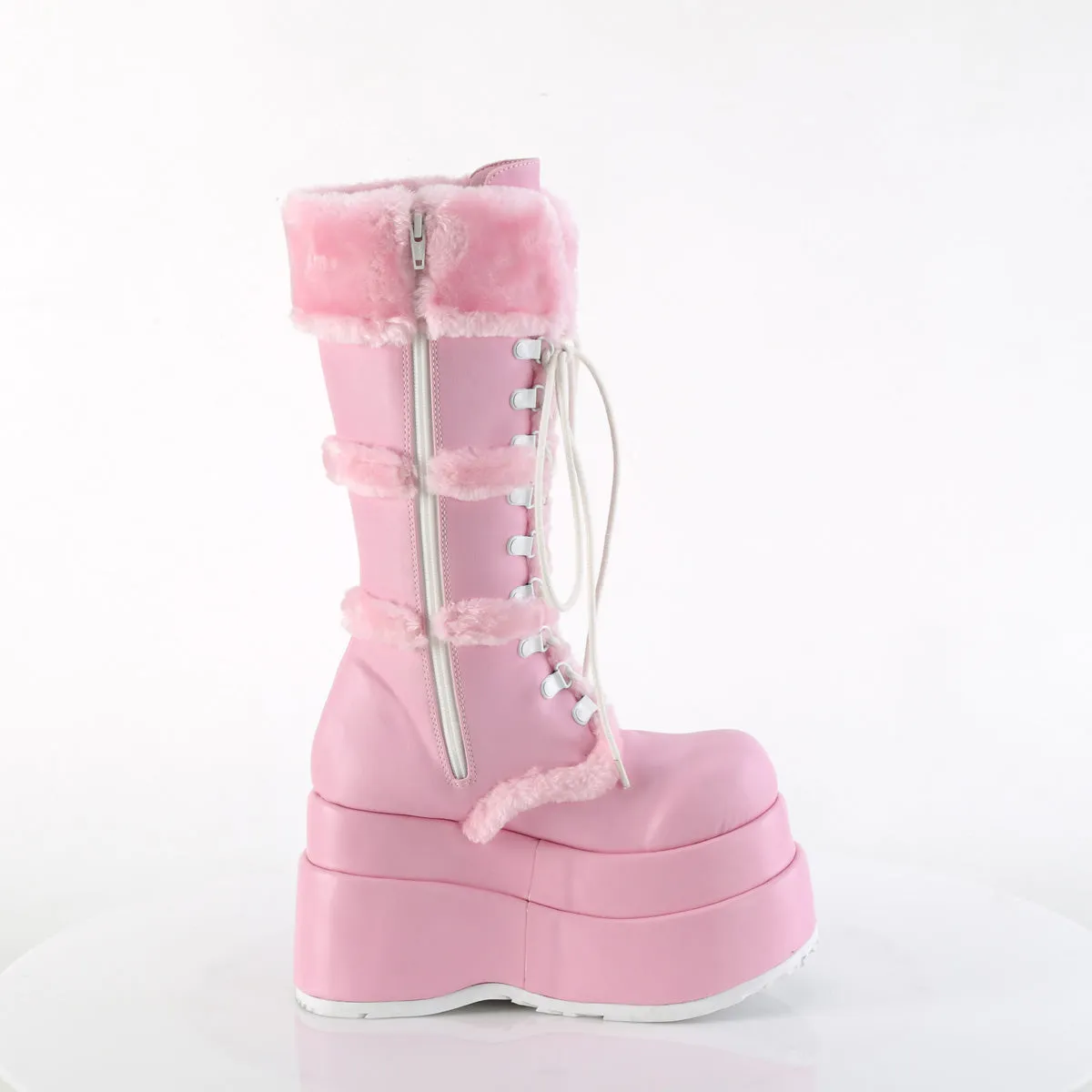 4 Inch Platform BEAR-202 Baby Pink Pu Cheap Work Boots Near Me