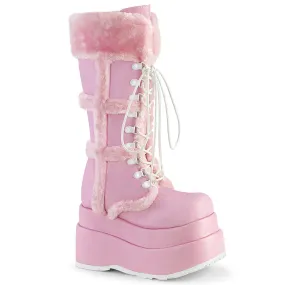 Cowboy Boots Work 4 Inch Platform BEAR-202 Baby Pink Pu