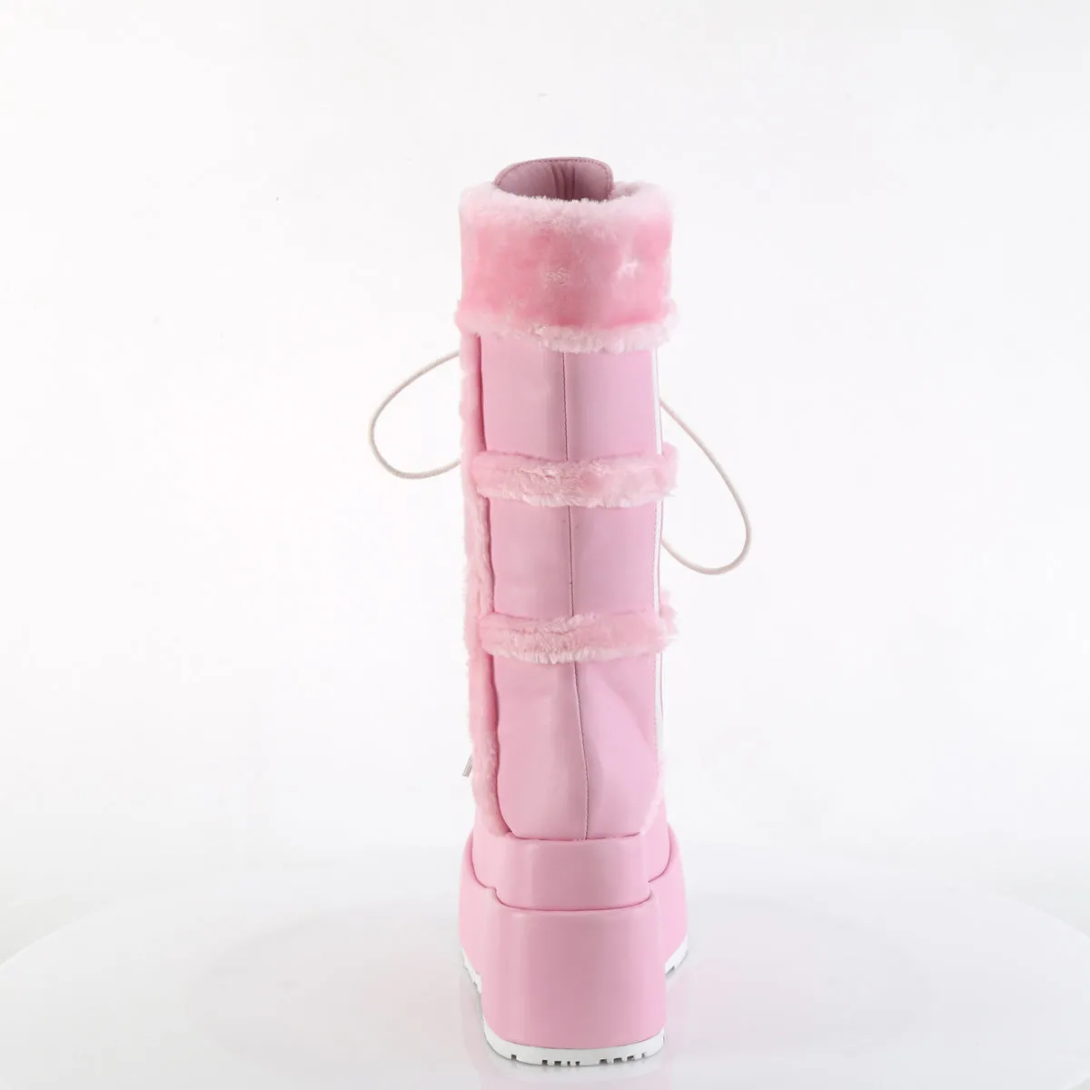 Best Work Boots For Ice And Snow 4 Inch Platform BEAR-202 Baby Pink Pu