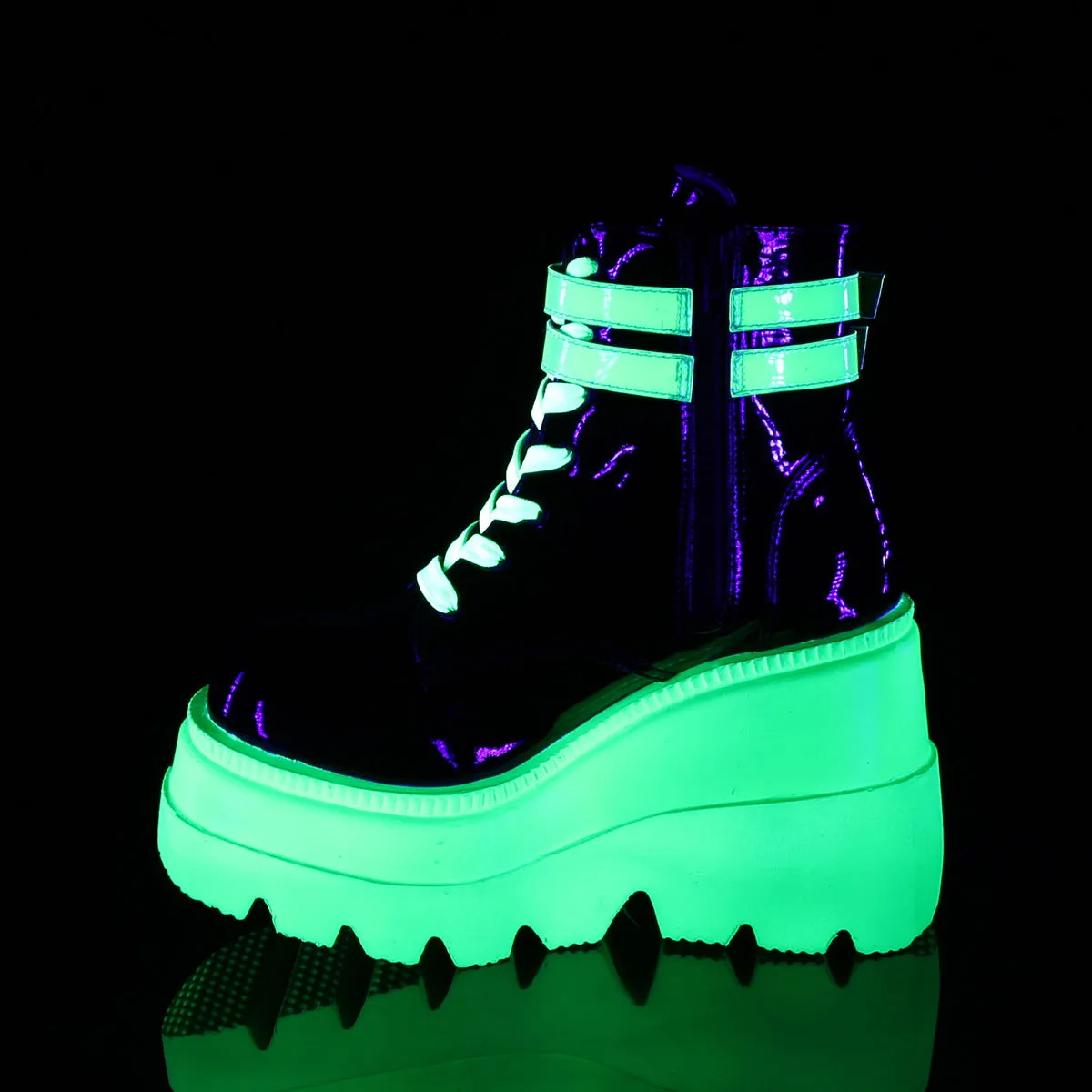 4 Inch Wedge Platform SHAKER-52 Neon Green Working Boots Sale