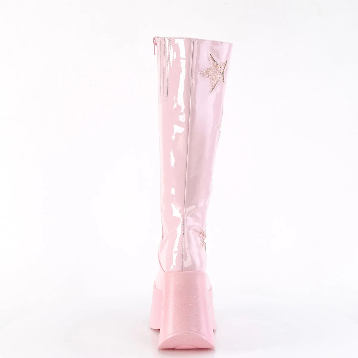 5 Inch Platform DYNAMITE-218 Baby Pink Glitter Cheap Safety Work Boots