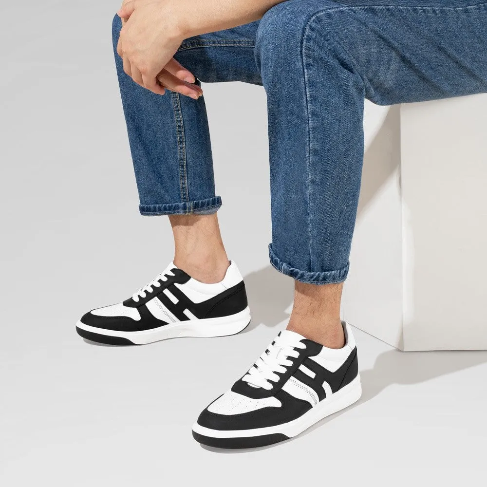 6 CM/ 2.36 Inches CMR CHAMARIPA Off White Elevator Sports Shoes - Men's Cowhide Leather Casual Shoes Running Shoes For Supination Asics