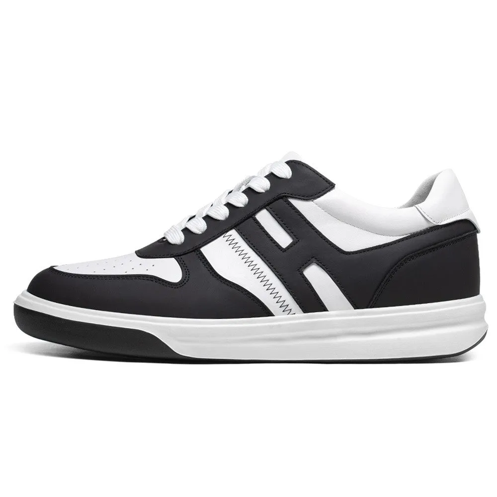 6 CM/ 2.36 Inches CMR CHAMARIPA Off White Elevator Sports Shoes - Men's Cowhide Leather Casual Shoes Asics Shoes For Speed Work