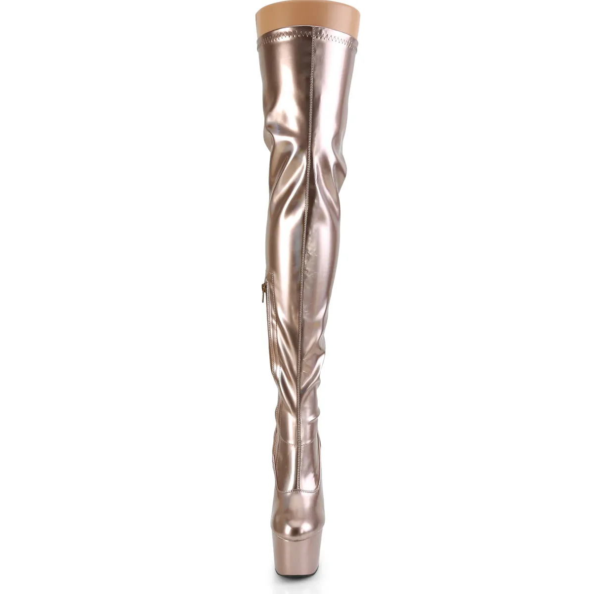 11 Eee Work Boots 7 Inch Heel ADORE-3000HWR Rose Gold Holographic