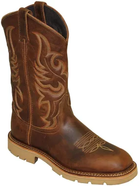 Shoes Futsal Adidas Abilene Men's Textured Hide Western Boot Wide Square Toe, Brown