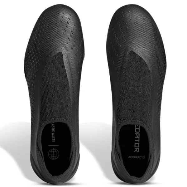 adidas Predator Accuracy.3 Laceless Turf Soccer Shoes (Core Black) Adidas Shoes Big Tongue