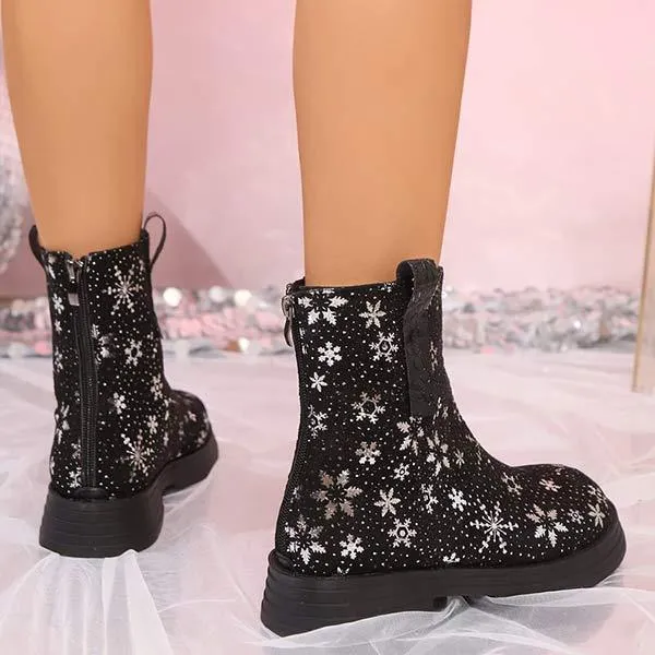 Most Comfortable Adidas Shoes For Walking Women's Snowflake Fashion Ankle Boots 45881257C