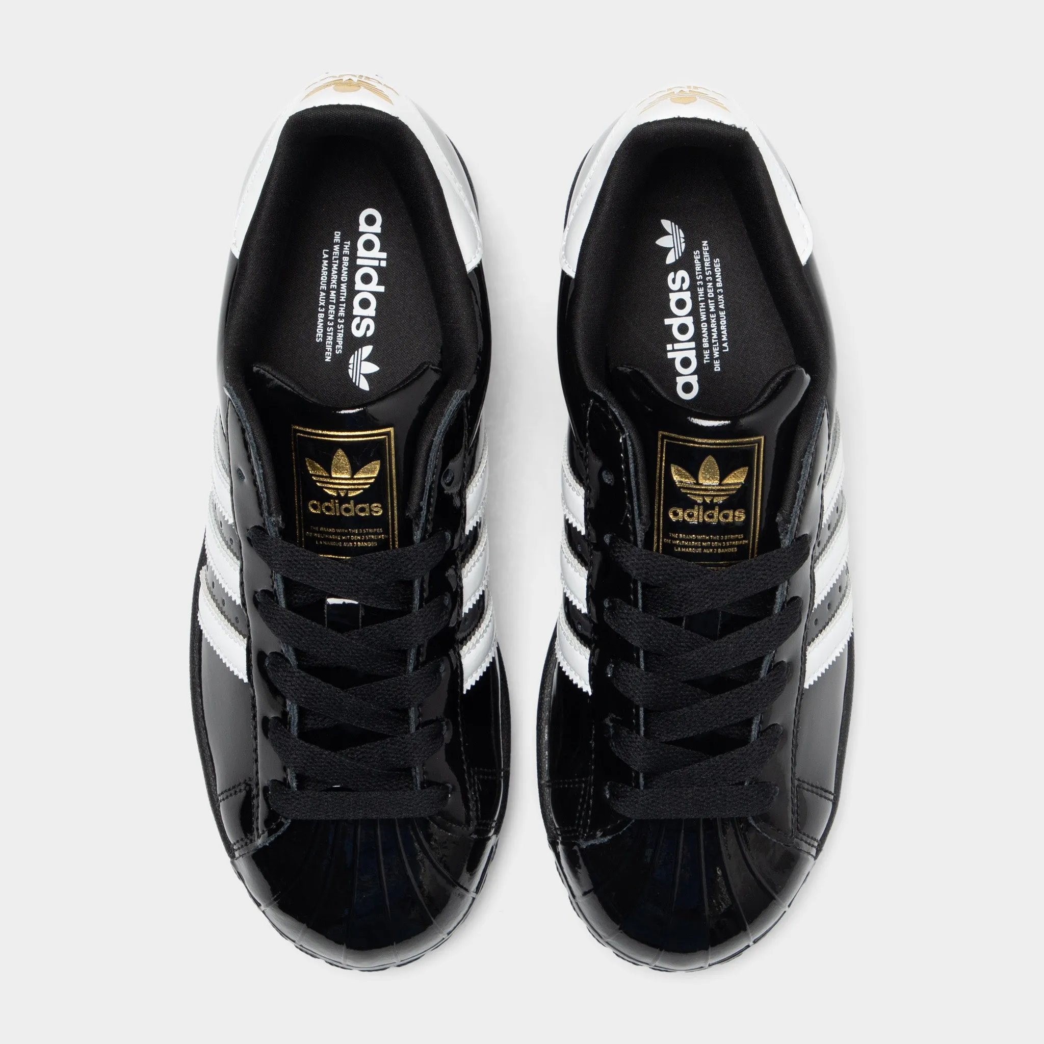 adidas Women's Superstar II Core Black / White - Gold Metallic Adidas Shoes Dress