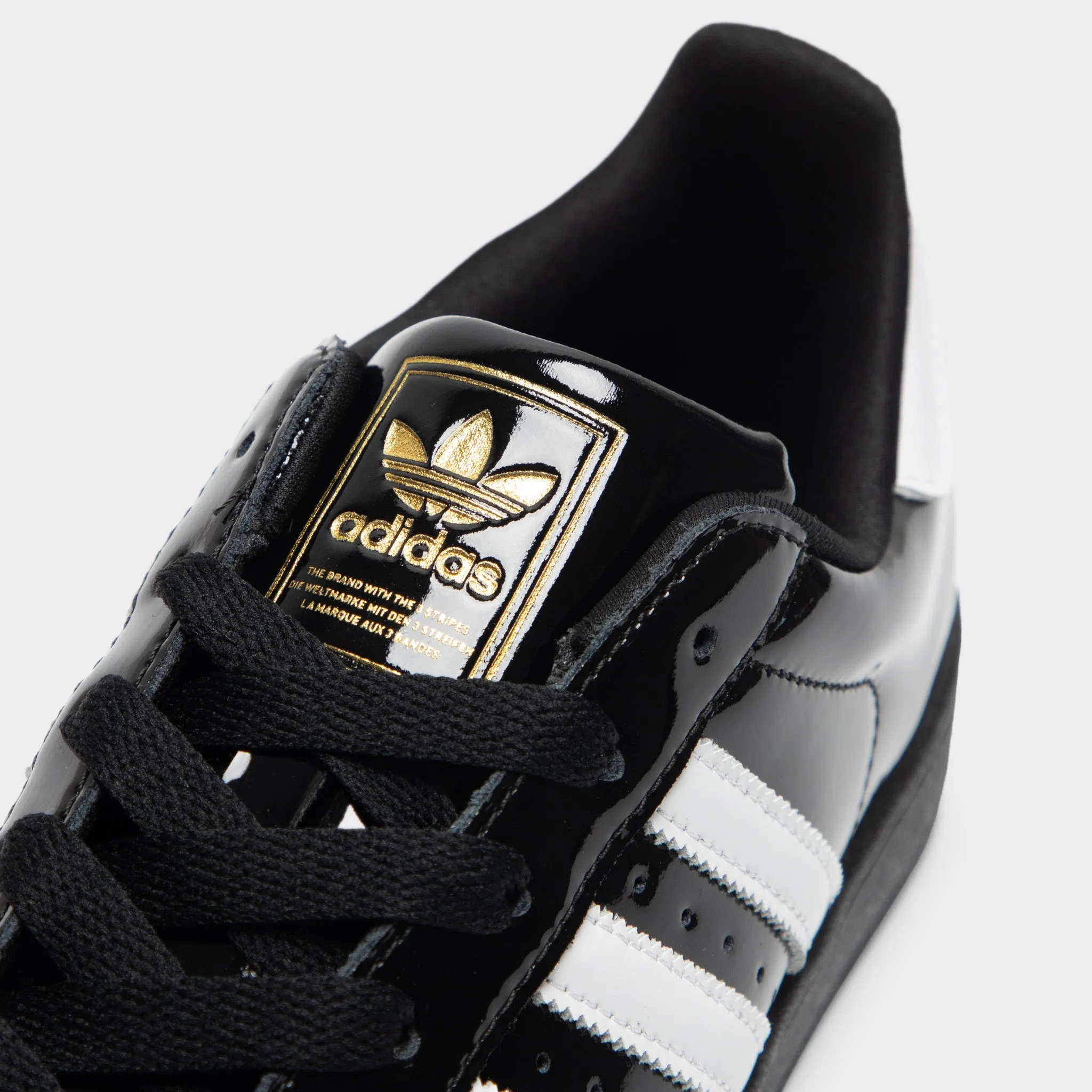 adidas Women's Superstar II Core Black / White - Gold Metallic Adidas Kamanda Shoes