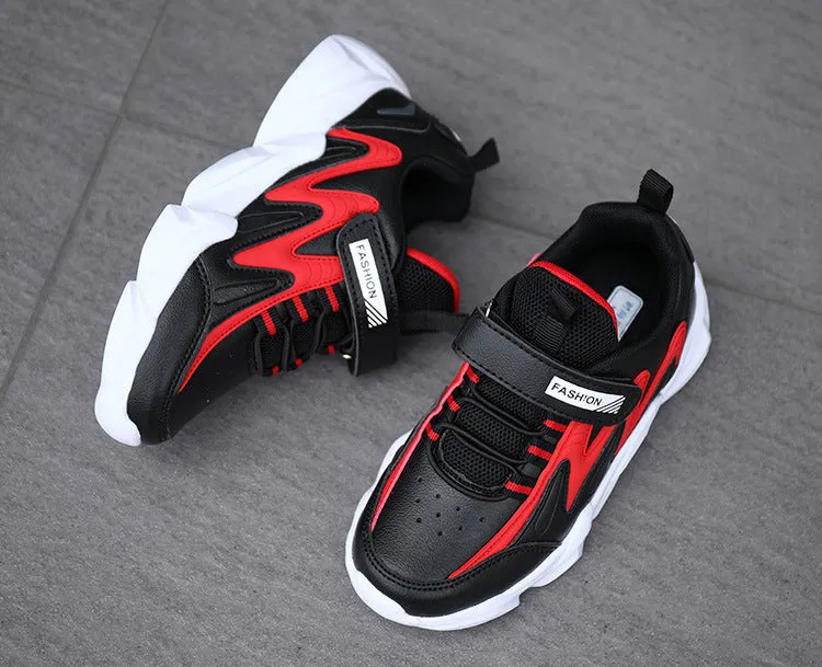 Kids Hook-and-loop Fastener Strap Chunky Sneakers- FDs Asics Tempo Run Shoes