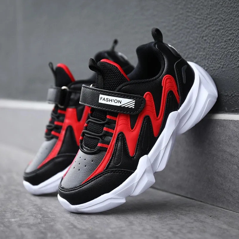 Kids Hook-and-loop Fastener Strap Chunky Sneakers- FDs Badminton Asics Shoes