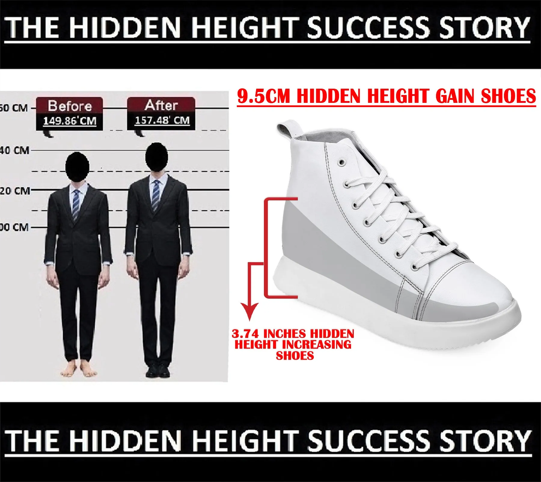 Eqt Shoes Adidas Men's 3.74 Inch (9.5CM) Hidden Height Increasing Boot