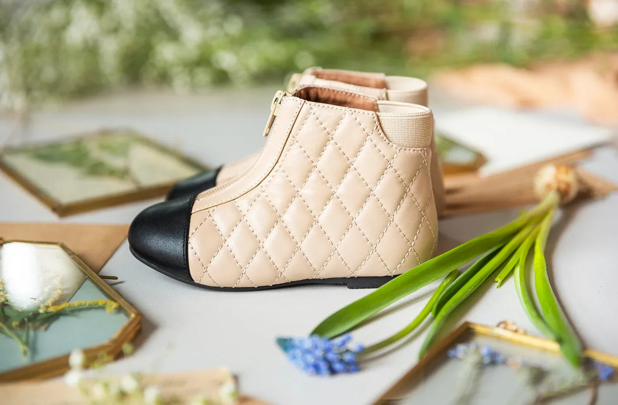 Age of Innocence Nicole boots in Beige/Black Adidas Samba Toy Story Shoes