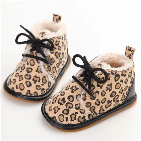 Adidas By Stella Mccartney Shoes Fashion Solid Lace-Up Baby Boots Cross-tied For Autumn/Winter Baby Shoes For Warm Baby Plush Boots Shoes