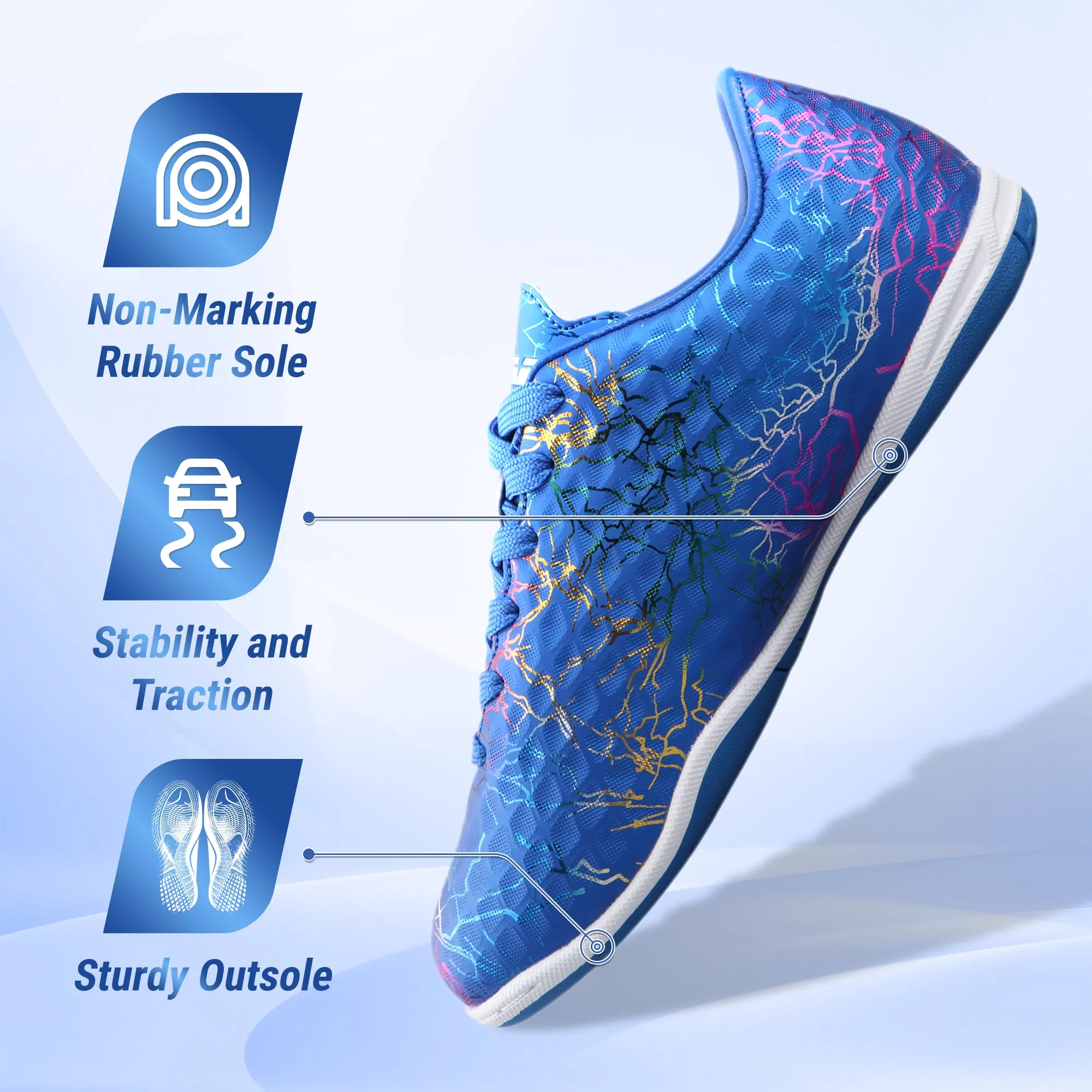 Djokovic Tennis Shoes Asics Zodiac Junior Indoor Soccer Shoes-Blue