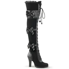 GLAM-300 DemoniaCult Black Vegan Leather Sexy Women's Over-the-Knee Boots (Alternative Footwear) Adidas Brmd Shoes