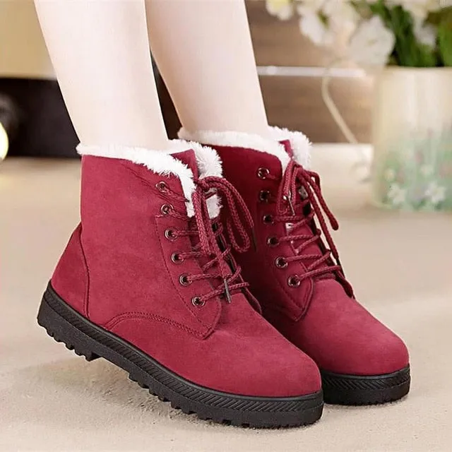 Boys Size 4 Snow Boots Snow boots 2019 warm fur plush Insole women winter boots square heels flock ankle boots women shoes lace-up winter shoes woman