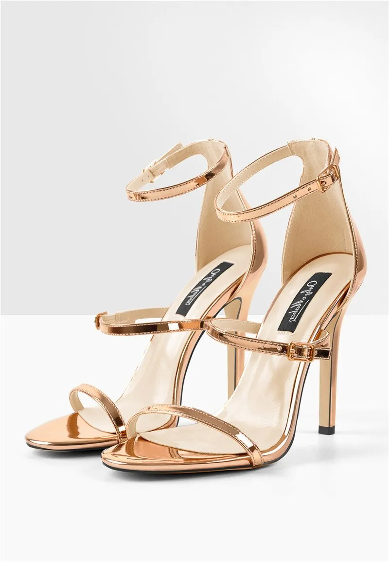 Cork Heel Sandals Ankle Strap Open Toe Thin High Heels Sandals