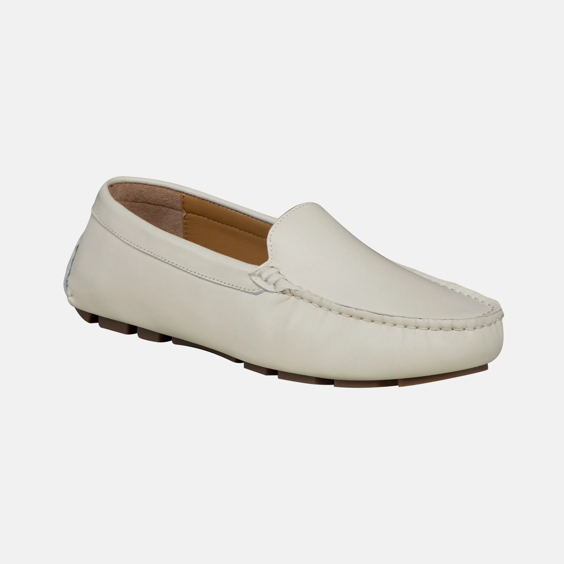 ALPINE Cream Chunky Loafers With Socks