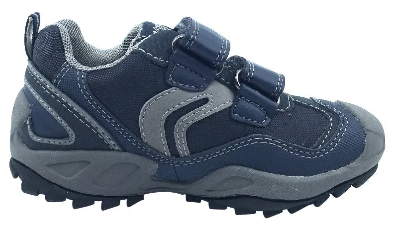 GEOX Boy's Savage Hook and Loop Sneaker (Navy/Grey) Volleyball Shoes Asic