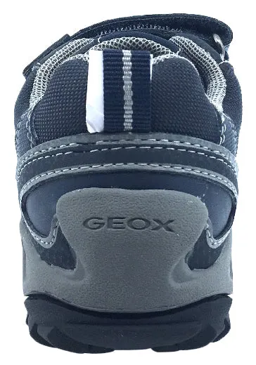 GEOX Boy's Savage Hook and Loop Sneaker (Navy/Grey) Asics Shoes Wholesale Distributors