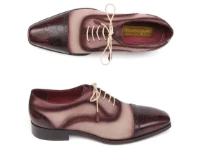 Paul Parkman Captoe Oxfords Bordeaux Beige - 024-BRR Tennis Shoes Dress Shoes