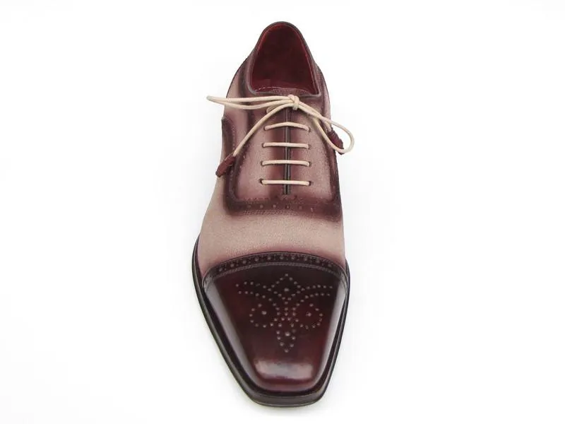 Best Dress Shoes For Pregnancy Paul Parkman Captoe Oxfords Bordeaux Beige - 024-BRR