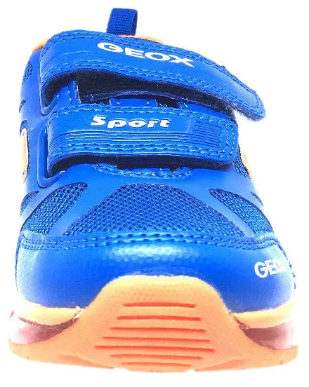Geox Respira Boy's Android Royal Blue & Orange Mesh Light Up Double Hook and Loop Sneaker Asics Gel Cumulus Neutral Shoe