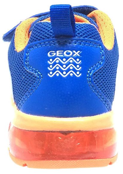 Geox Respira Boy's Android Royal Blue & Orange Mesh Light Up Double Hook and Loop Sneaker Asics Gel Venture 6 Shoes