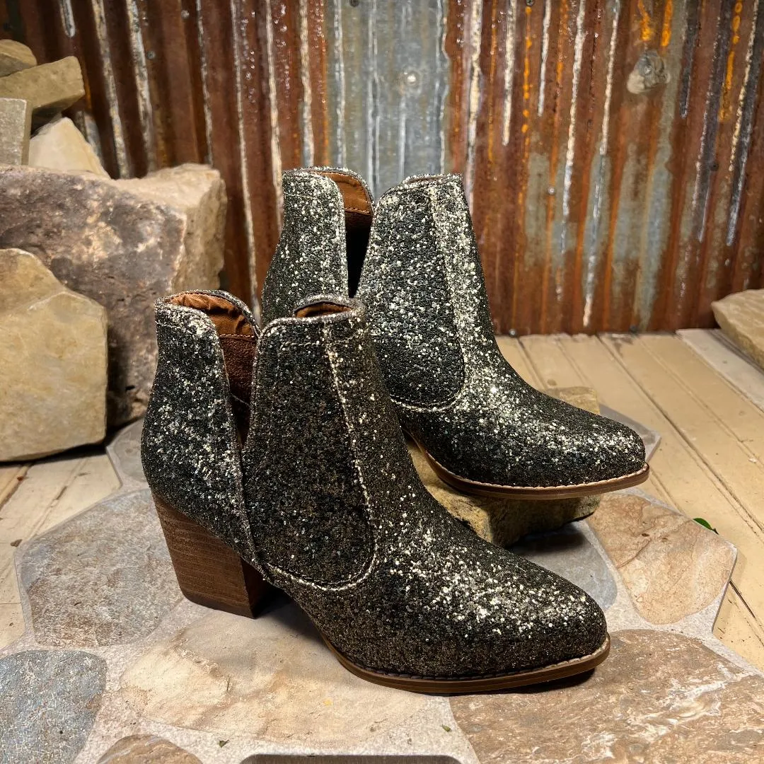 Fiera Bronze Glittery Booties Adidas Yeezy Shoes For Sale