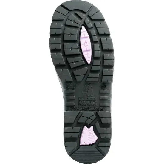 Steel Blue Black Ladies Southern Cross Zip Sided Lace Up Steel Toe Cap Safety Boot With Scuff Cap (512719) (Pre-Order) Best Long Lasting Work Boots