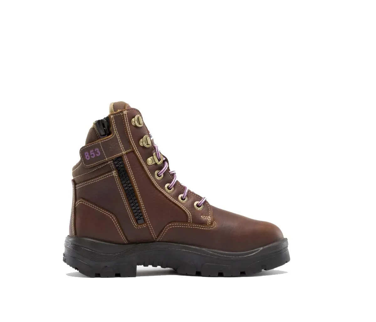 Groundbreaker Wide Square Toe Steel Toe Work Boot Steel Blue Southern Cross Zip Ladies Met / PR Midsole Work Boots - Steel Toe