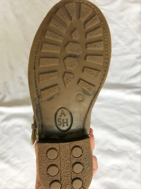 ASH Size 6 Titan Beige Suede Studded Moto Boots Adidas Aqua Shoes