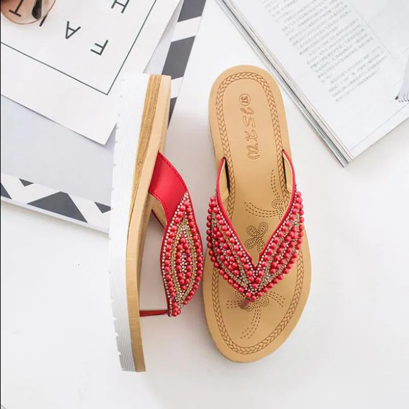 Asics 360 Shoes Vanccy Rhinestone Eye Personality Pearl Slippers