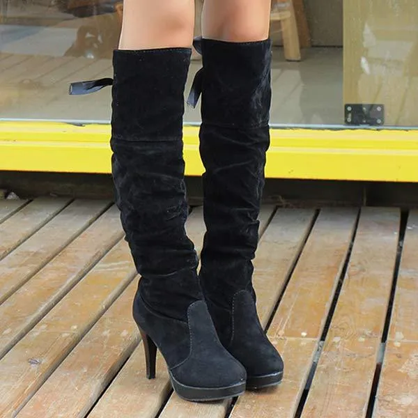 Women's Stiletto Platform Knee High Boots 95191533C Derrick Rose Adidas Basketball Shoes