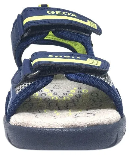 Geox Boy's Pianeta Navy & Lime Single Hook and Loop Strap Open Toe Sandal Asics Gel Nyc Running Shoes