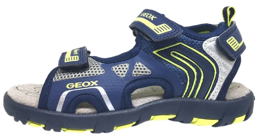 Asics Fuzex Lyte 2 Running Shoes Geox Boy's Pianeta Navy & Lime Single Hook and Loop Strap Open Toe Sandal