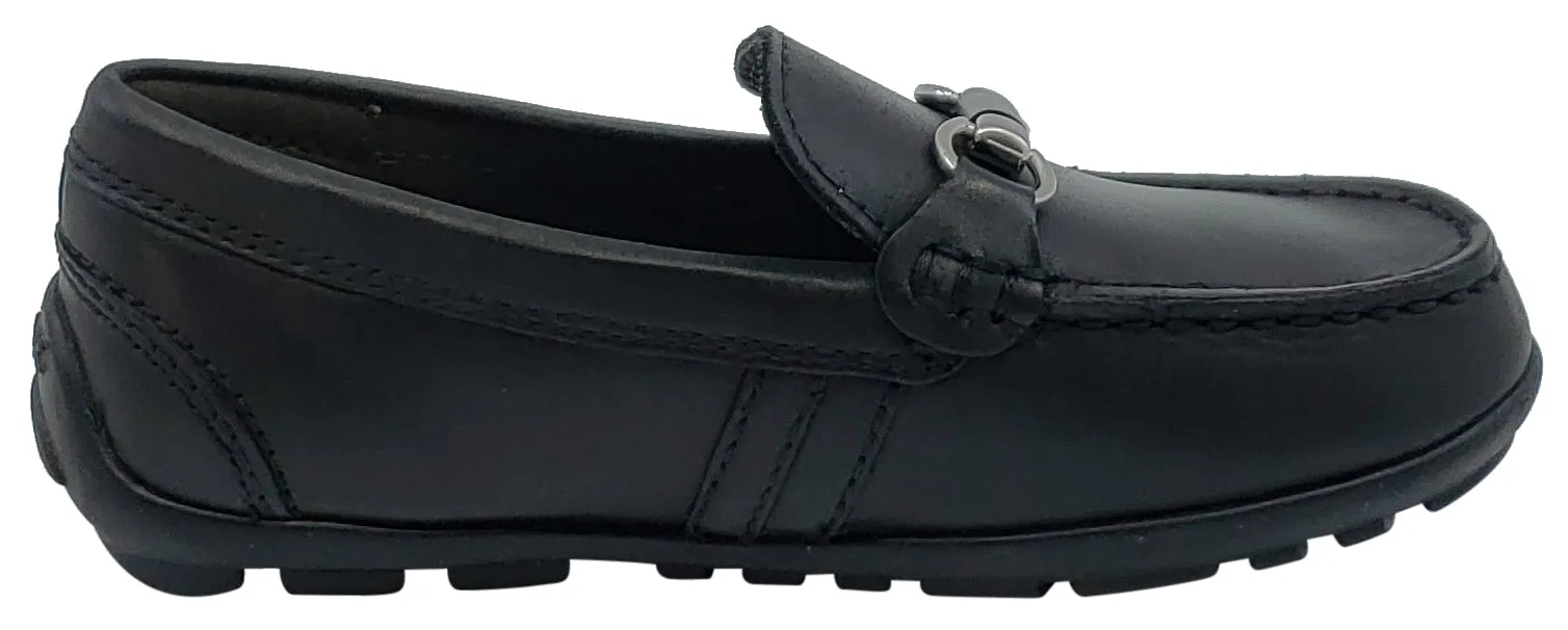 Hideki Matsuyama Asics Golf Shoes Geox Jr New Fast Mocassin Black Premium Leather Slip On for Boy's