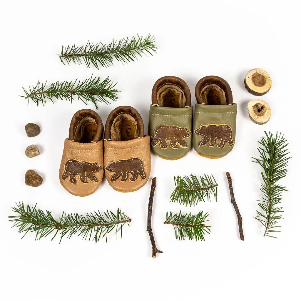 Bear on Oat & Lichen Leather Shoes  Baby and Toddler Inexpensive High Heels