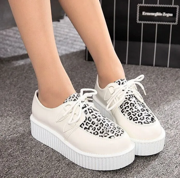 Creepers Shoes Woman plus size 35-41 platform Women Flats Shoes High Heel To Flat Shoe