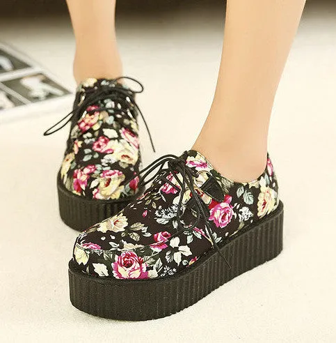Creepers Shoes Woman plus size 35-41 platform Women Flats Shoes Valentino Flats Shoes